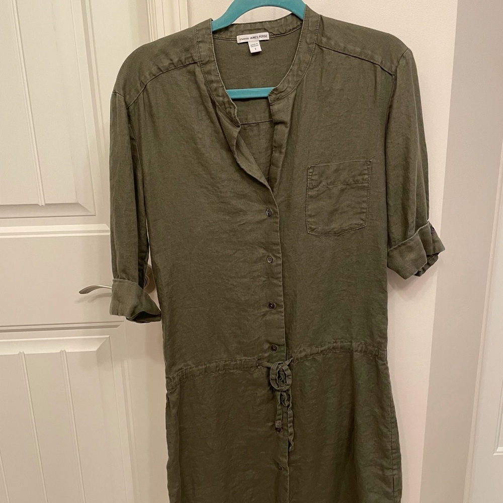 James Perse Green Shirt Dress size 1